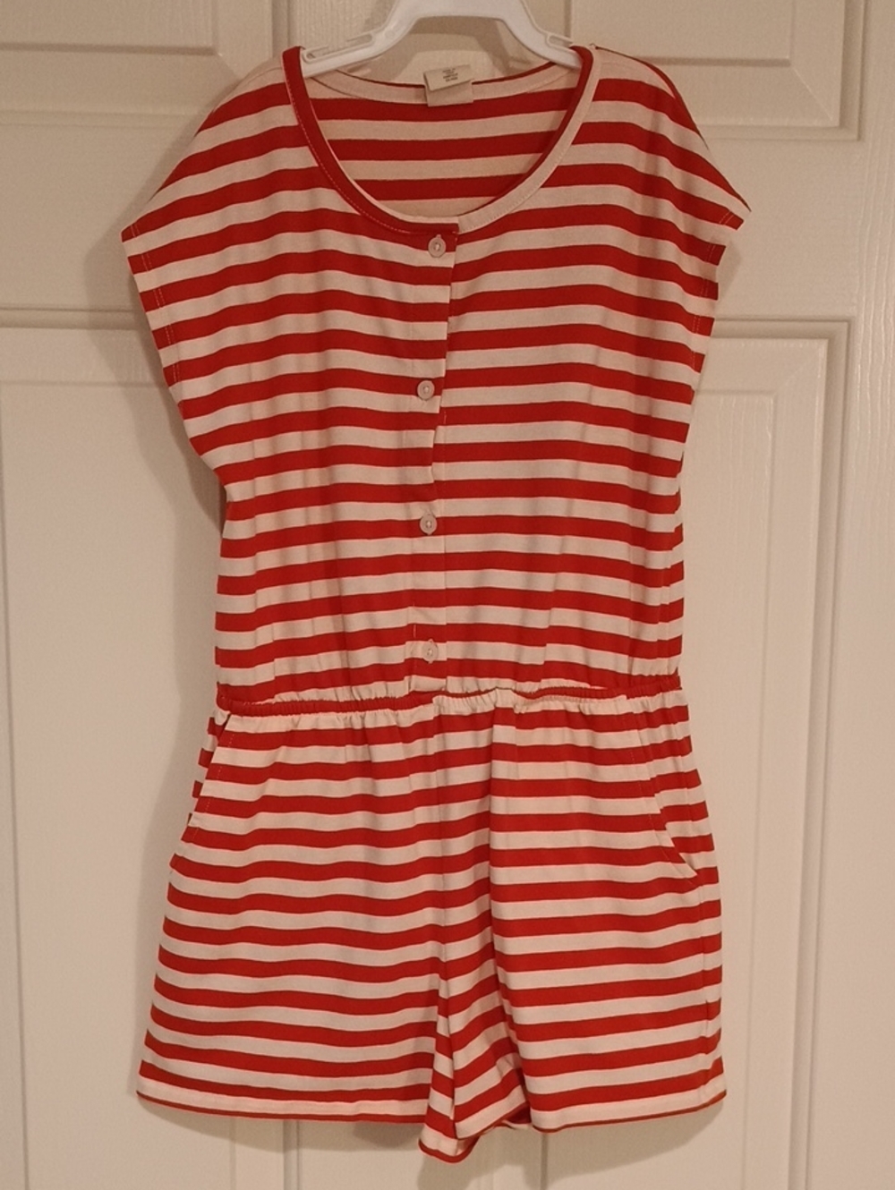 Tucker + Tate Red and White Striped Short-Sleeve Romper